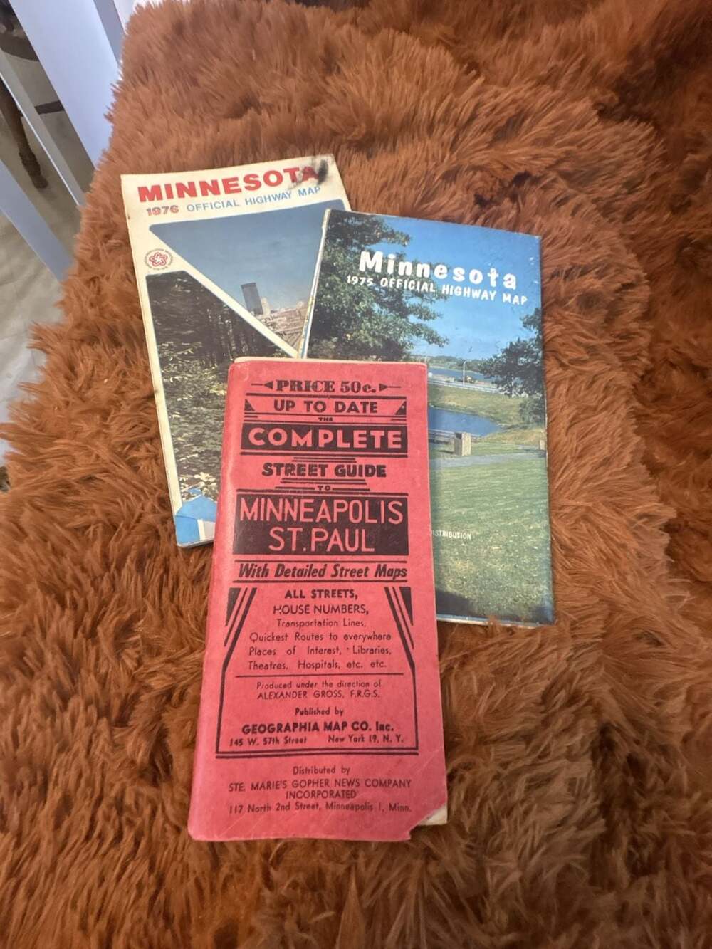 M3 Vintage Minnesota Road Maps And Minneapolis St. Paul Street Guide Lot Of 3